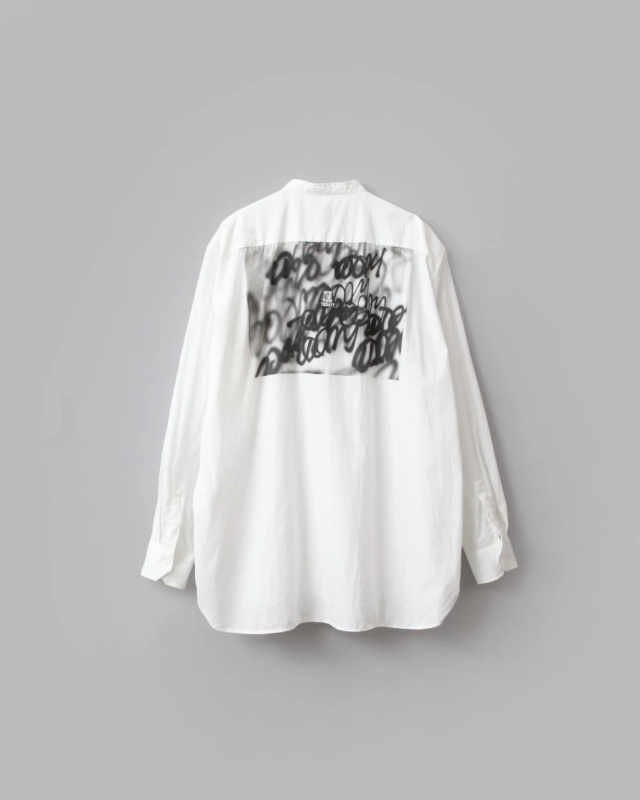 TODAY edition x SGGM  ARTIST BAND COLLAR SHIRT  PAINT OFF WHITE