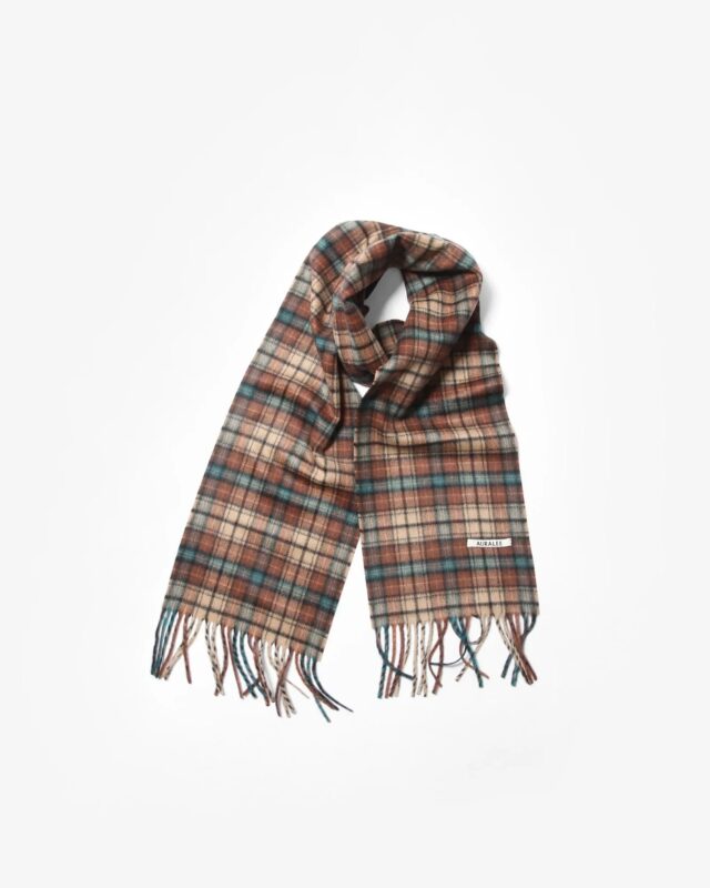 AURALEE CASHMERE CHECK LONG STOLE [A26AM02SL]