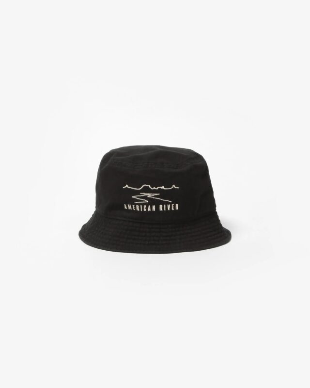 HEXICO REVERSE AMERICAN RIVER DOWN BRIM BUCKET HAT – COTTON BLACK [8024]