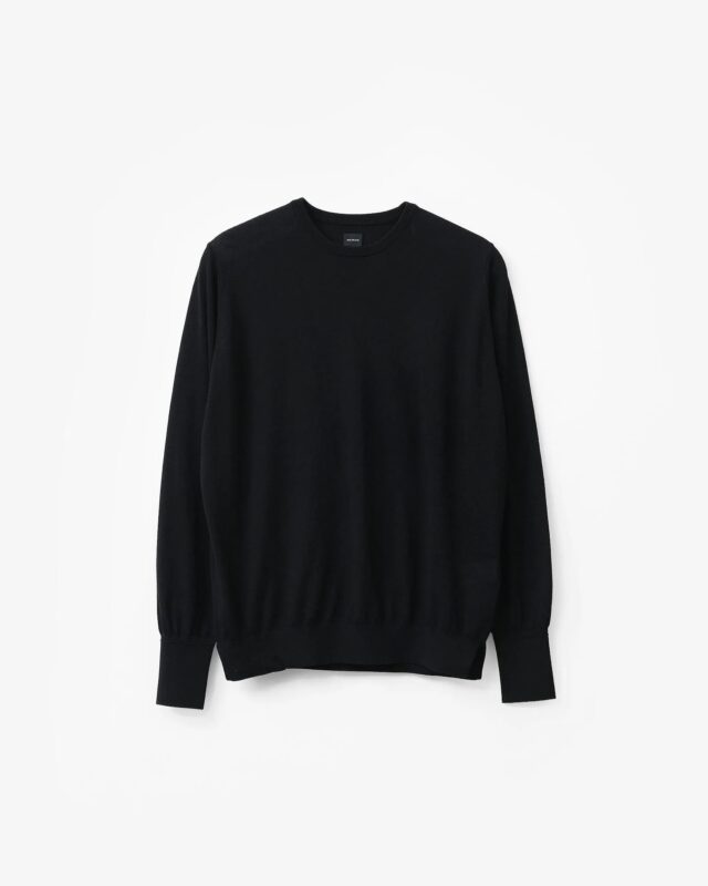 MAYKAM STRUCTURE EYELET CREW NECK BLACK [2602-147]