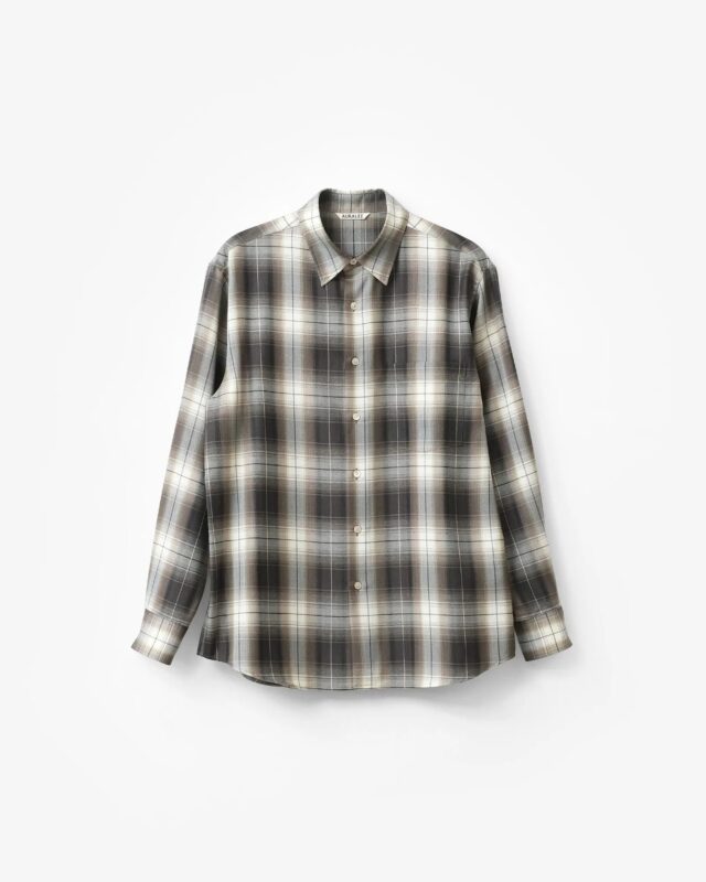 AURALEE SUPER LIGHT WOOL CHECK SHIRT [A26AS01LC]