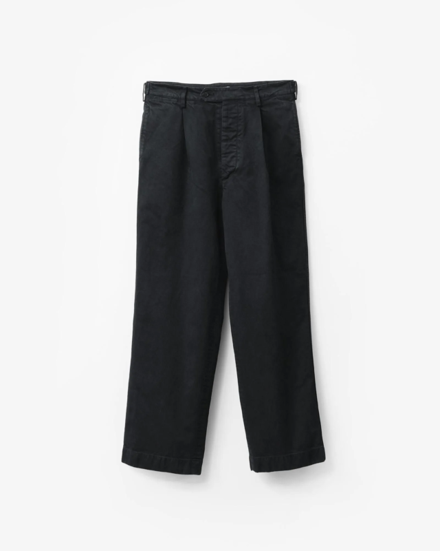 AURALEE GARMENT-DYED FINX CHINO ONE-TUCK WIDE PANTS [A26AP01CP]