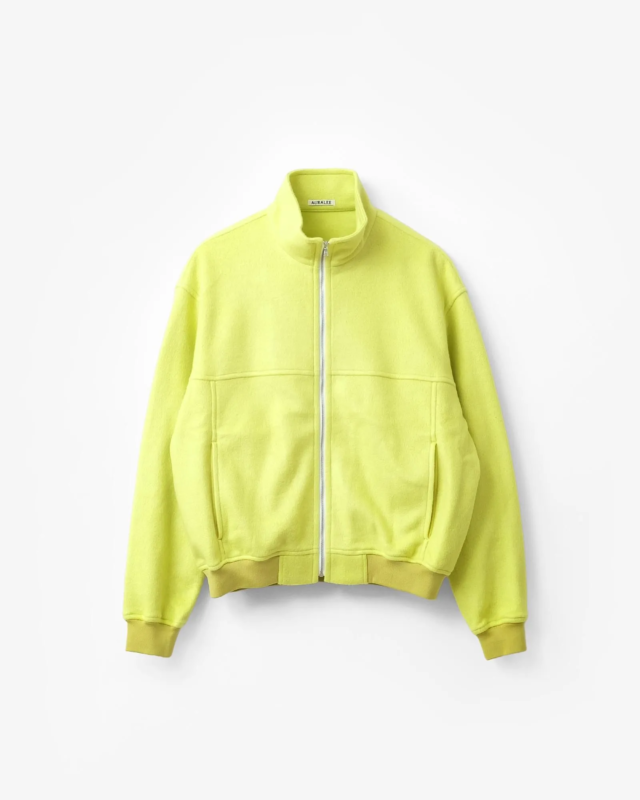 AURALEE PURE SILK COMFORT FLEECE ZIP BLOUSON [A26AB01SF]
