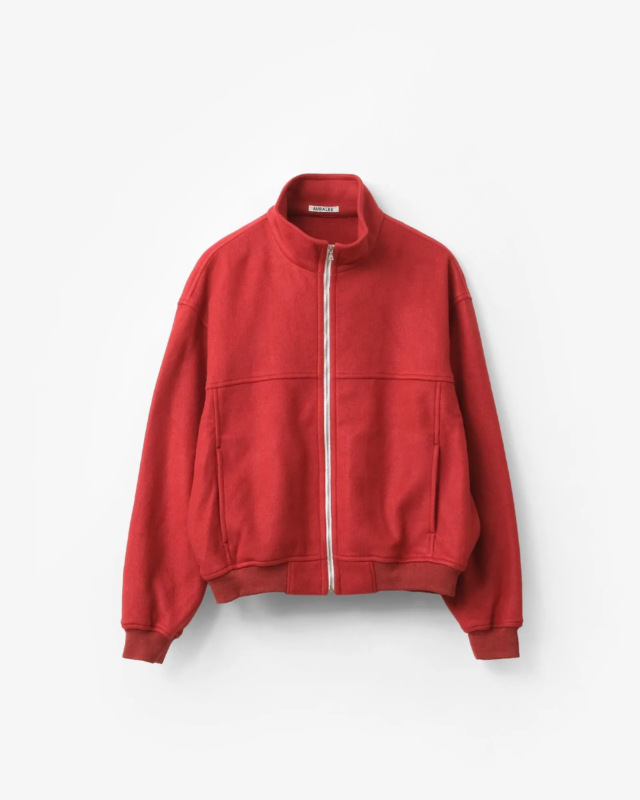 AURALEE PURE SILK COMFORT FLEECE ZIP BLOUSON [A26AB01SF]