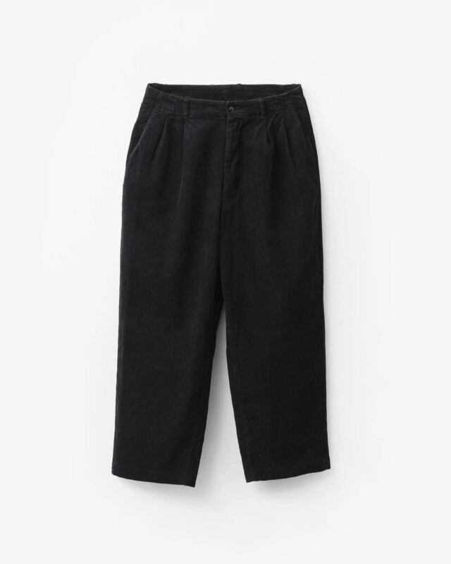 concause CORDUROY WIDE TAPERED SLACKS BLACK [2602009]