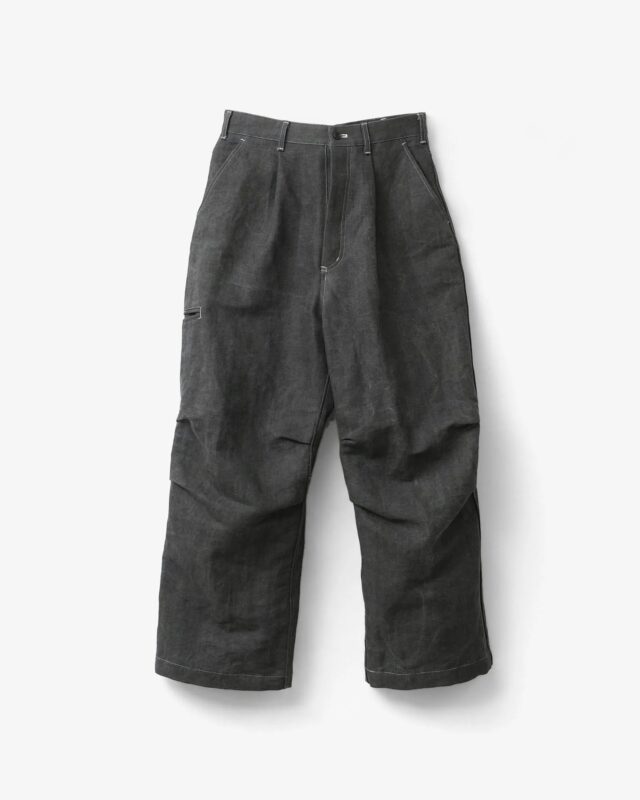 O project WORKERS TROUSERS – COTTON WOOD CORD CLOTH WASHED SUMI [O22TR4]